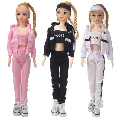 China Cartoon Toy Fashion Doll Sports Suit Clothes Tops And Pants Dress Up 11.5inch/30cm Girl Doll Kids Gifts for sale