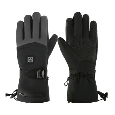 China Touch Screen Rechargeable Battery Heated Electric Motorcycle Warm Black Ski Winter Heated Gloves for sale