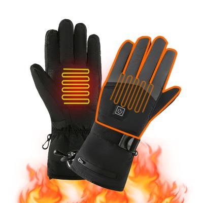 China Hot Selling Touch Screen Compatible Heated Gloves Rechargeable Battery Heated Motorcycle Ski Snow Gloves For Men Women for sale