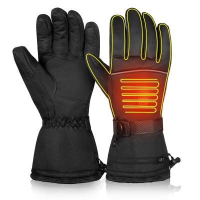 China Rechargeable BBattery Touch Screen Heated Outdoor Thick Heated Gloves Sports Gloves Black Gloves for sale