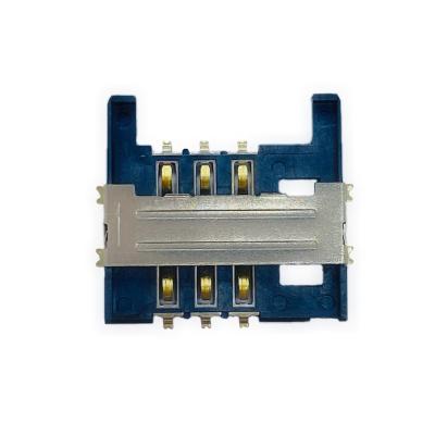 China PCB Type SIM Card Holder Connector 6P H=1.9mm SMT External Solder Type Connectors With High Quality for sale