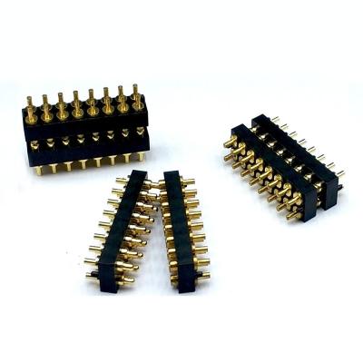 China Automotive Magnetic Pogo 2*8 Male Female Pin Spring-Load Dual Row Connector for sale