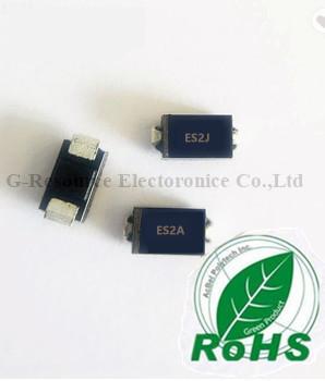 中国 半導体の速い回復ダイオードSMB DO-214AA ES2A ES2B ES2C ES2D ES2E ES2G ES2J 販売のため