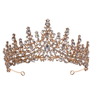 China Fashion Women Elegant Trendy Bride Wedding Crystal Tiara Crown Headpiece Mini Crown for sale