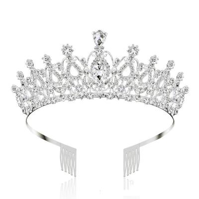 China Vintage Girls Rhinestone Metal Kids Tiara Accessories and Crown Wholesale Tiara for sale