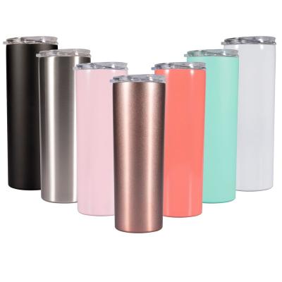 China Wall Viable Lean Double Tumbler Straight Shape Beer Tumbler Mug With Lid Stainless Steel Travel Tumbler Mug 20oz for sale