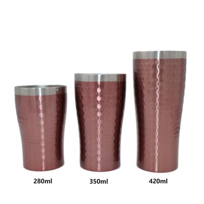 China Stainless Steel Uninverted Stocked Beer Mug With Custom Logo Wine Tumbler Knurled Beer Mug 350ml for sale