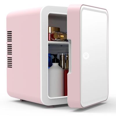 China THERMOELECTRIC 12V Mini Refrigerador Portatil 4L Car Home Dual Use Small Fridge Mini Makeup Beauty Fridge for Beauty Products with Mirror White for sale