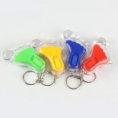 China Factory Direct Sale Plastic Foot Large Key Chain Lamp LED Key Chain Pendant for sale