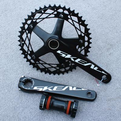 China BMX SKEACE Alumniun Alloy Crankset Fixed Single Gear BCD144 Crank 48T 165mm FIXED TRACK BIKE Bicycle Hollowtech B Single Sprocket for sale