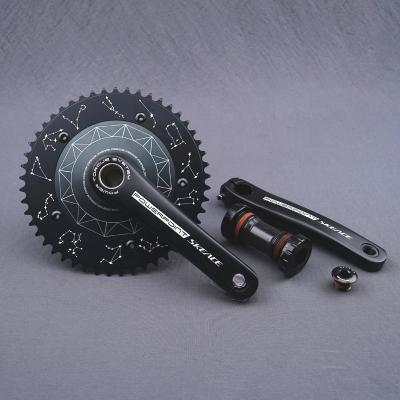 China BMX Fixed High Strength BIKE 49T 165mm SINGLE Bicycle Sprocket 144BCD Gear Hollowtech Crank SKEACE Crankset for sale