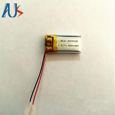 China Benutzerdefinierte LiPo-Batterie 3.7V 60mAh Kleine Lithium-LiPo-Batterien für die Kamera zu verkaufen