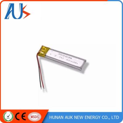 China 3.7V 40mAh LiPo Batería Bolsa Li Polymer Celular potente para dispositivo portátil en venta