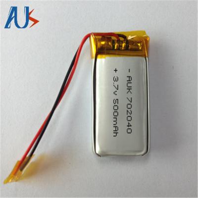 Κίνα Ασφάλεια Μικρή μπαταρία LiPo 3.7V 500mAh Λίθιο LiPo Cell 702040 προς πώληση