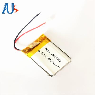 China Lithium Polymer Battery LiPo 3.7v 850mah Ultra Thin 102535 Battery for sale