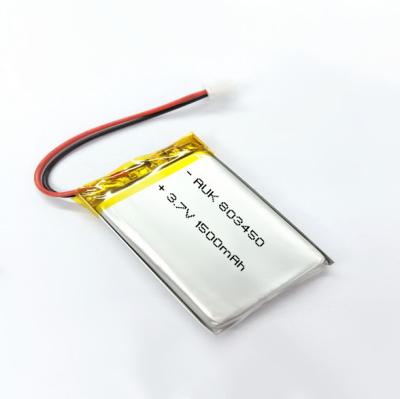 China angepasste 1C Li-Ionen-Polymerbatterie 3,7v 1500mah 803450 MSDS zu verkaufen