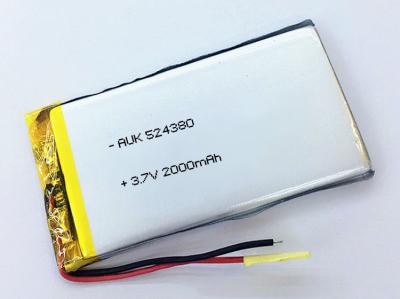 China 500 Cycles Custom LiPo Battery 3.7V 2000mAh Overcharge Protection for sale