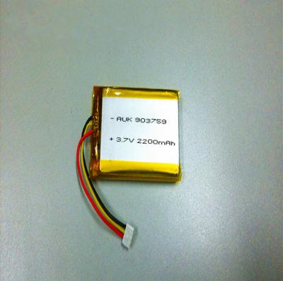 Chine OEM / ODM batterie LiPo rechargeable 3.7V 2200mAh 903759 de catégorie A à vendre