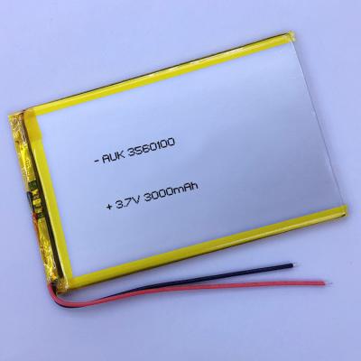 China Zelle Lithium Li-Ionen Polymer Batterie 3,7v 3000mah 3,5mm Ultra Dünn zu verkaufen