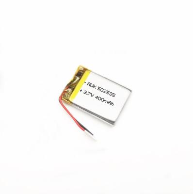 China 3.7 Volt Batería de litio recargable Lipo 502030 502535 503030 400mah 500mah Baterías de iones de litio en venta