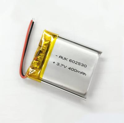 中国 KC UL1642 Certification Approved 602530 388mAh 400mAh Lipo Battery 3.7v 400mAh Lithium Polymer Battery 販売のため