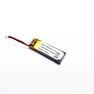 China AUK 501240 3.7V 200mAh 0.74Wh Lipo Battery Polymer Lithium Battery For Beauty Instrument GPS Locator With KC Certification à venda