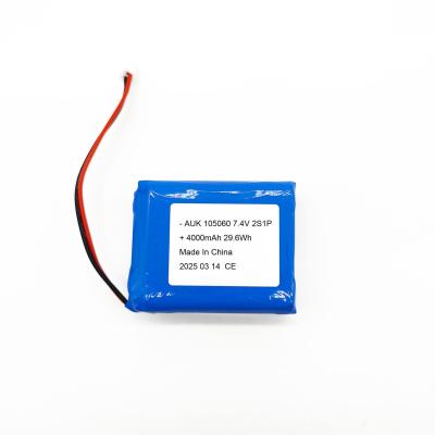 중국 독일 4000mAh 7.4V 29.6Wh 2S1P 리포 배터리 105060 리?? 폴리머 배터리 팩 의료 기기 판매용