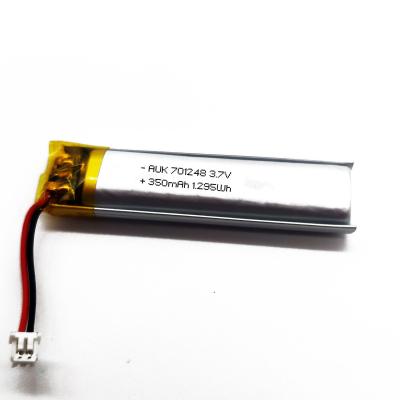 Κίνα Λίπο πολυμερή μπαταρία λιθίου 701248 350mAh 3.7V για ανάγνωση πένας ηχογράφος φωνής συσκευή ομορφιάς μπαταρία προς πώληση