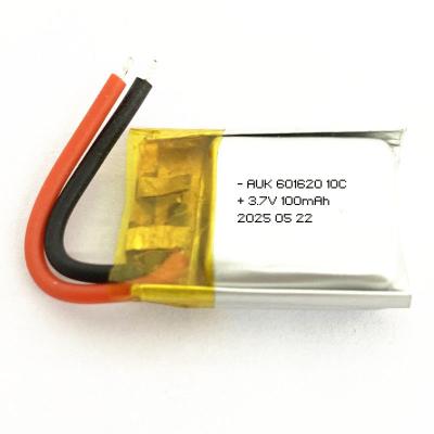 China AUK 10C 15C High Discharge Rate Lipo Battery 651620 651520 3.7V 10C 15C 100mAh 701520 601520 601620 for sale
