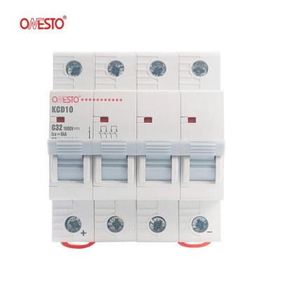 China Onesto DC Breaker for Solar Panels Photovoltaic, 4P 1000V DC Circuit Breaker Solar Isolator Switch 36KA 50KA for sale