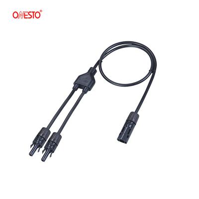 China Power Station Wholesale Power Cables 2 Branch Cable 2 Female to 1 Male Connector 1000Vdc 1500Vdc 30A PV Cable IP67 for sale