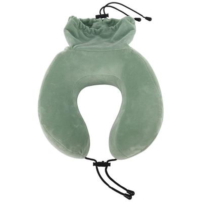 China Custom Eco Friendly OEM Airplane Rest Anti-bacteria Logo Neck Pillow Soft Air Pillow Wholesale Can Store For Travel for sale