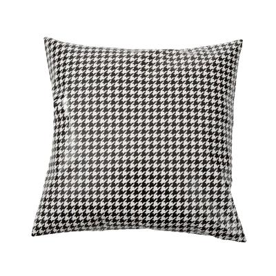 China Anti Dust Mite Checkerboard 2022 New Printing Nordic Light Luxury Cushion Sofa Pillowcase Wholesale Leather Pillowcase Bedside Pillow for sale