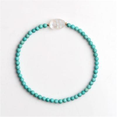 China Fashion Turquoise High Hand Using Simple Bohemian Bracelet Women's Jewelry Moonstone Pixiu Turquoise Bracelet for sale