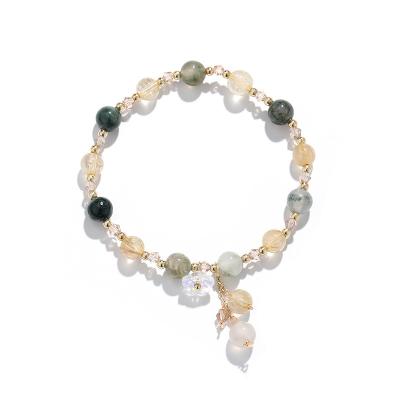 China Natural Blonde Color Crystal Luxury Flower Girl Bracelet Crystal Bracelet Wholesale Natural Fashion Gemstone Simple Bracelets Beads for sale