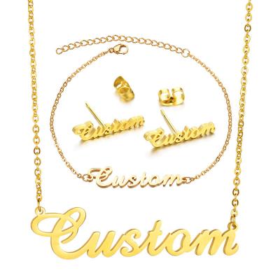 China Hot Sale Hiphop Personality Gold Plated Stainless Steel Custom Jewelry Custom Name Diy Necklace For Gift for sale