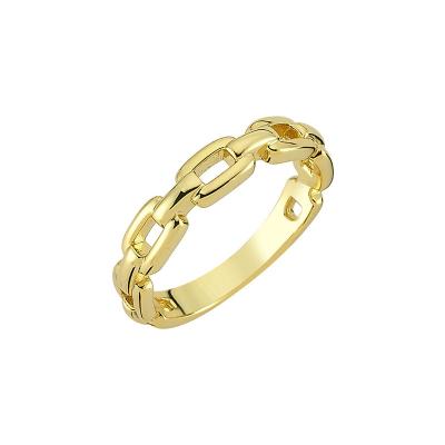 China Fashionable High Quality Anillo Fashion Anel Woman 2022 Gold Plated Custom 925 Sterling Silver Cuban Chain Ring Jewelry for sale