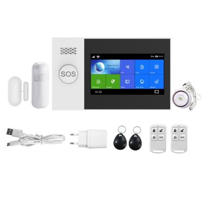 China Low Voltage Wireless Alarm System Tuya Sensor Security Alarm System WIFI+4G Smart Home Touch Screen PG-107 for sale