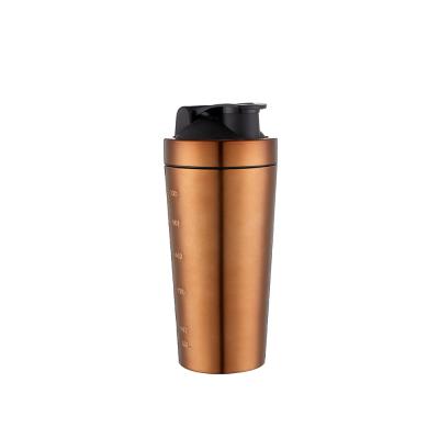 China Customized Viable Single Wall Protein Shaker Outdoor Sports Bottle Classic Gym Fitness 304SS Stainless Steel With 750ml Scale for sale