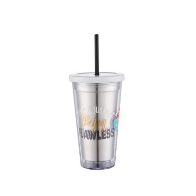 China 2020 Viable New Grow Stainless Steel And Ace Straw Mug With Lid 450ml Hot Sale High Quality Double Wall for sale