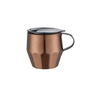 China Custom Viable Special Design Double Handle Coffee Mug Wall Stainless Steel Beer Mug 304/304SS Tumbler Milk Mug 350ml for sale