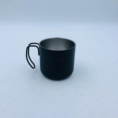 China 2020 Customized High Quality CLASSIC 304/304SS Double Handle Black Mug Wall Stainless Steel Coffee Mug 350ml Beer Mug for sale