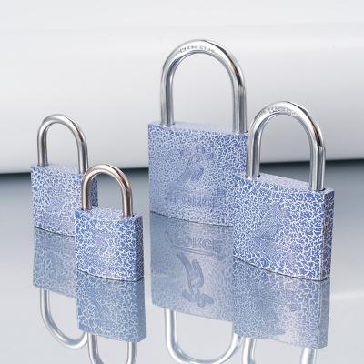 China Direct sales security 32mm price performance padlock jet blue atomic short beam high quality fine cheap durable lock iron protection locks 4 keys for sale