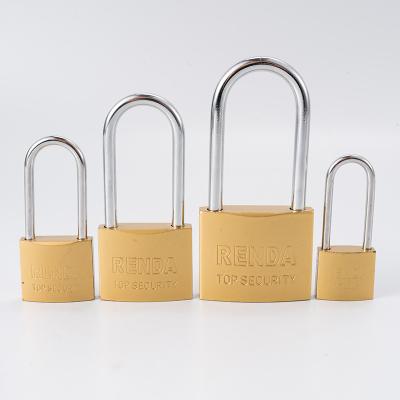 China Cadeado Factory Price OEM Support New Product Security 32mm Imitation Brass Padlock Durable High Gold Color Eco-Friendly With Iron Key for sale