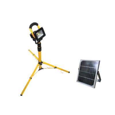 China ROAD 20 Watt LED Solar Panel Work Flood Lights Portable Tripod w/ Telescoping 1900 Lumens, Set of 3 for sale