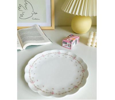 China Sustainable Retro Dinner Dessert Dish Tableware Supplier White Ceramic Dishes And Plates For Dinnerware for sale