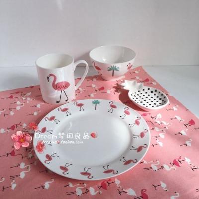 China Three Pieces Sustainable And One Plate Set Bowl Cup Dinnerware Ceramic Dinnerware Set for sale