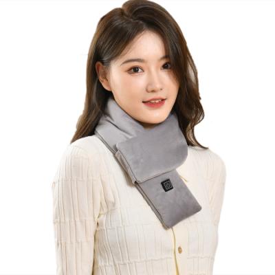 China Latest Portable Three Block Temperature USB Heating Adjustable Scarf Heated Scarves Unisex Rechargeable Heating Scarves for sale