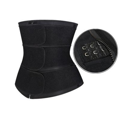 China Sports 3 Straps 9 Boned Adjustable Zipper Body Shaper Tummy Control Compression Belt Neoprene Waist Trainer for sale