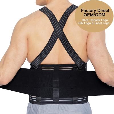 China Bone support; adjustable; Dropshipping Suspender Safety Work Factory Logo Industrial Lumbar Support Double Back Brace Pull Ups For Women Men for sale